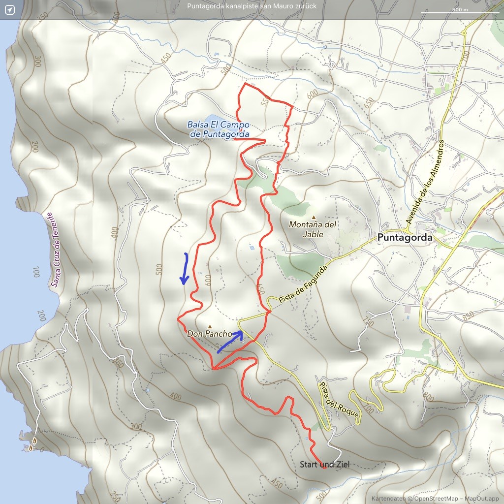 La Palma Wandern-Puntagorda-kanalpiste-san-Mauro-zurück