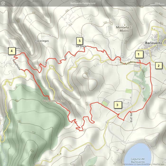 La Palma Wandern Barlovento Palmita rund
